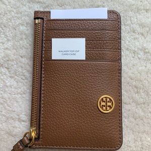 top zip card case